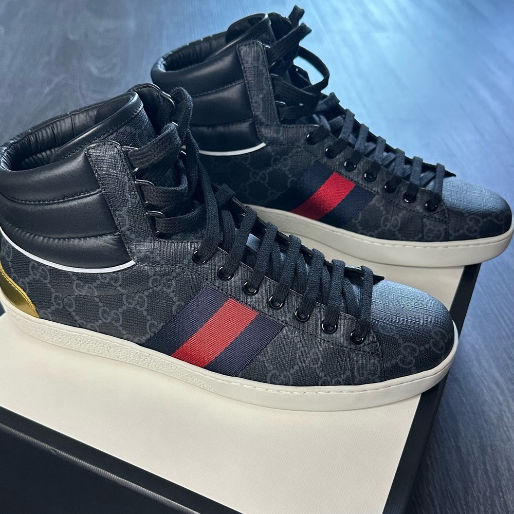 Gucci Mens Ace Gg canvas high tops.